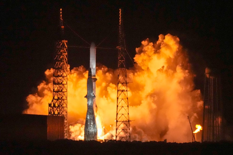 Blue Origin's New Glenn rocket lifts off from Launch Complex 36 at the Cape Canaveral Space...