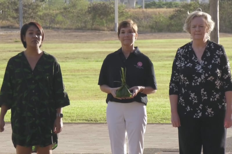 The ceremony took place at UH West Oahu and is the start of Wendy Hensel's tour of all of the...