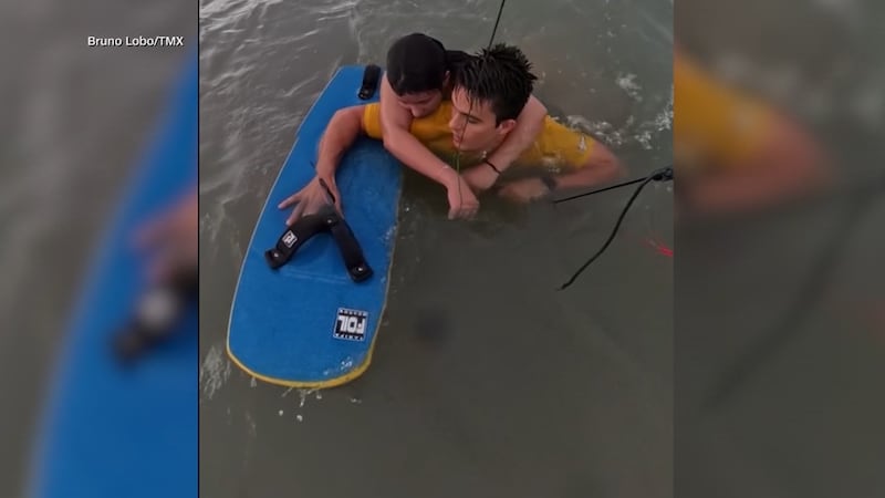 Brazilian Olympian Bruno Lobo was kite surfing when he spotted and saved a drowning woman who...